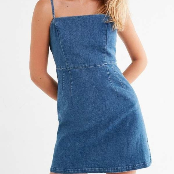 Urban Outfitters Dresses & Skirts - Urban Outfitters Straight-Neck Denim Mini Dress